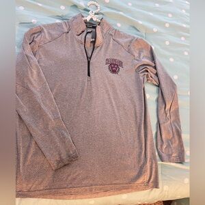HARVARD Champion PowerTrain Vapor Long Sleeve Zip Polyester Size M. Gray